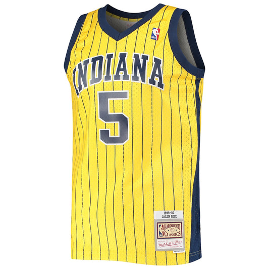 Men's Jalen Rose Mitchell & Ness Pacers 1999/00 Hardwood Classics Swingman Jersey - Gold