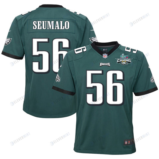 Isaac Seumalo 56 Philadelphia Eagles Super Bowl LVII Champions 2 Stars 2 Stars Youth Game Jersey - Black