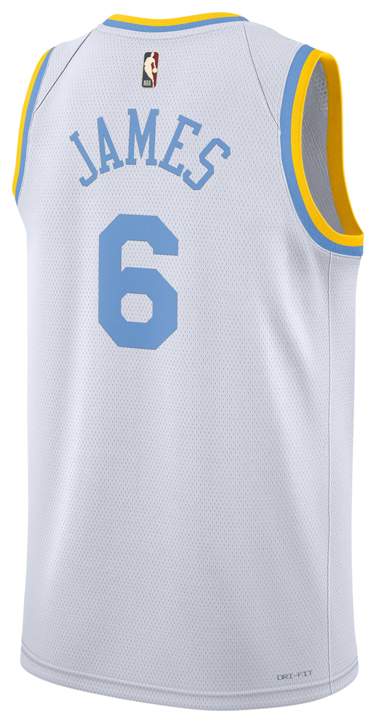 Men's James Lebron Nike Lakers HWC Jersey - White