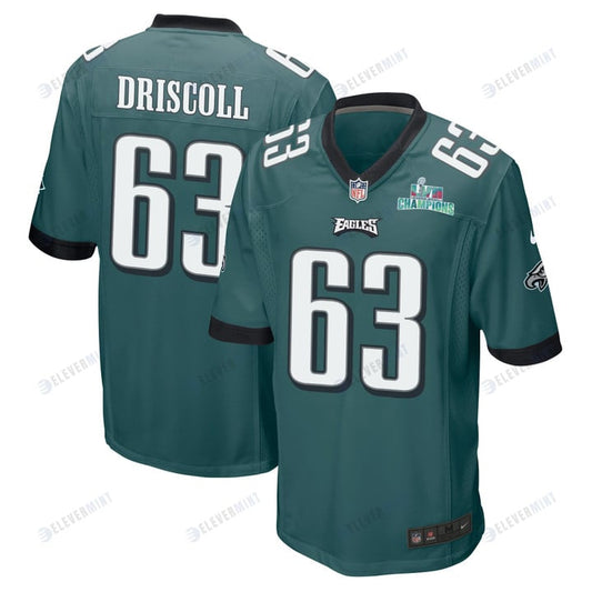Jack Driscoll 63 Philadelphia Eagles Super Bowl LVII Champions Men Game Jersey - Midnight Green