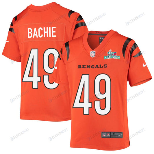 Joe Bachie 49 Cincinnati Bengals Super Bowl LVII Champions Youth Alternate Game Jersey - Orange
