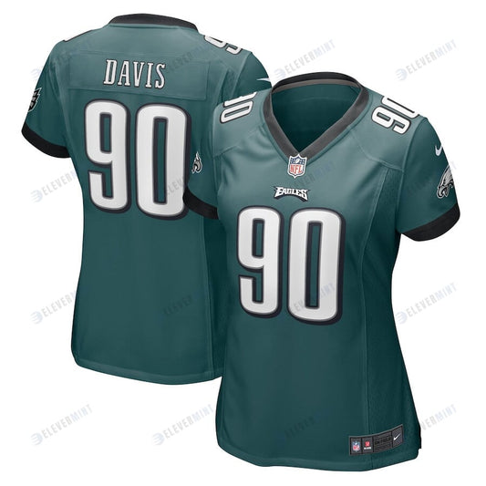 Jordan Davis 90 Philadelphia Eagles Women's Player Game Jersey - Midnight Green
