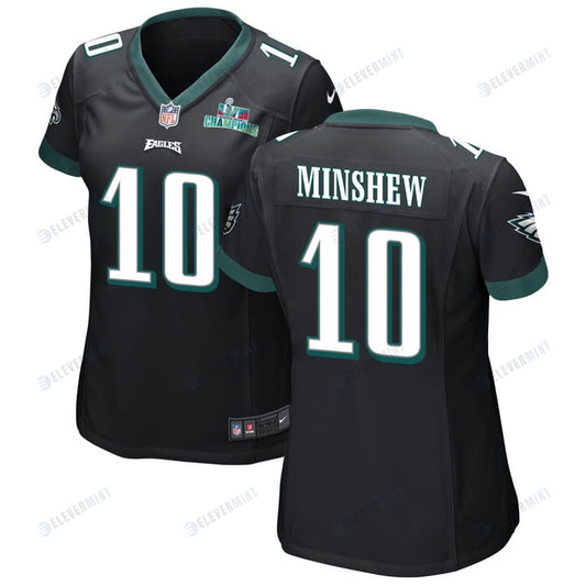 Gardner Minshew 10 Philadelphia Eagles Super Bowl LVII Champions Women Game Jersey - Black