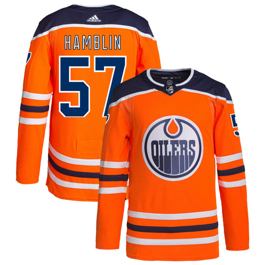 James Hamblin Edmonton Oilers adidas Home Authentic Pro Jersey - Orange