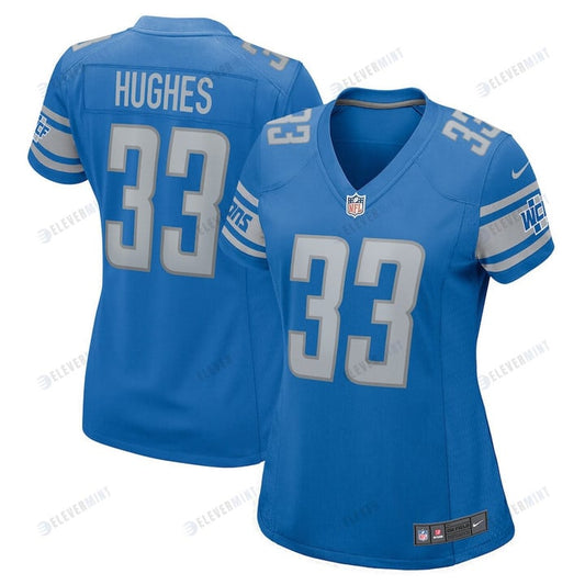 JuJu Hughes 33 Detroit Lions Women's Player Game Jersey - Blue