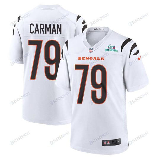 Jackson Carman 79 Cincinnati Bengals Super Bowl LVII Champions Men Game Jersey - White