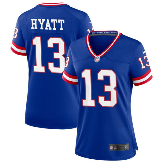 Jalin Hyatt New York Giants Nike Women's Classic Game Jersey - Royal
