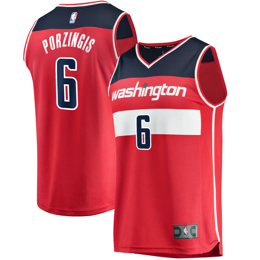 Kristaps Porzingis Washington Wizards Fanatics Branded 2021/22 Fast Break Replica Jersey - Icon Edition - Red