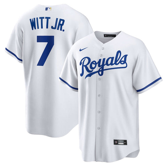 Men's Kansas City Royals Bobby Witt Cool Base Replica Home Jersey - White