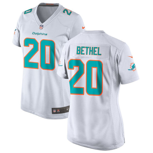 Justin Bethel Miami Dolphins Nike Women's Jersey - White