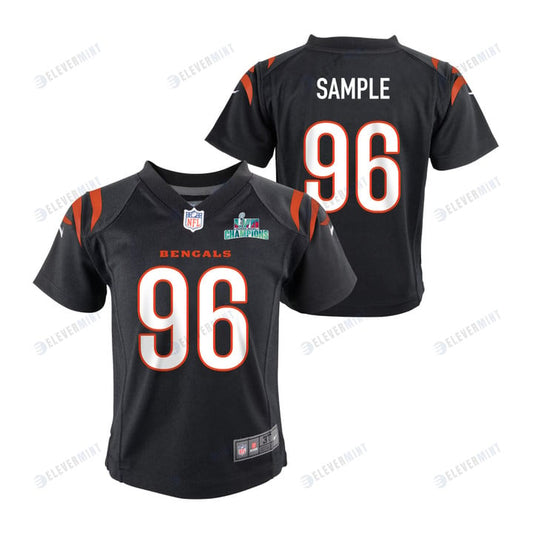 Cam Sample 96 Cincinnati Bengals Super Bowl LVII Champions Youth Game Jersey - Black
