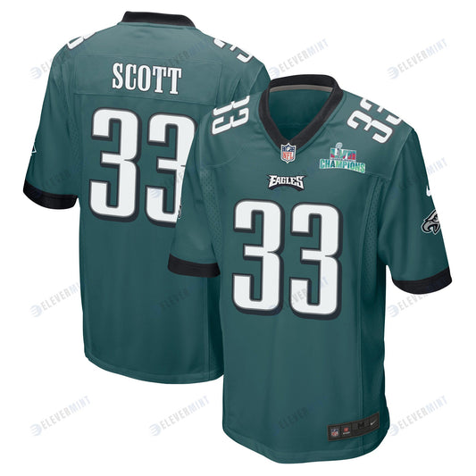 Josiah Scott 33 Philadelphia Eagles Super Bowl LVII Champions Men Game Jersey - Midnight Green