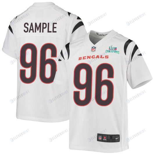 Cam Sample 96 Cincinnati Bengals Super Bowl LVII Champions Youth Game Jersey - White
