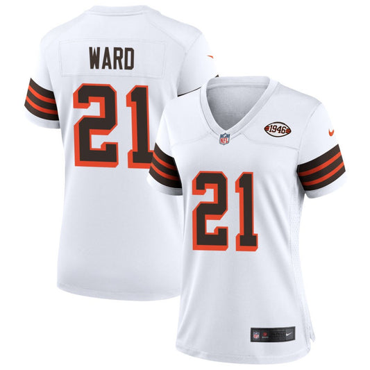 Denzel Ward Cleveland Browns Nike Women's 1946 Collection Alternate Jersey - White