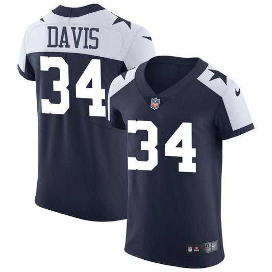 Malik Davis Dallas Cowboys Nike Alternate Vapor Elite Jersey - Navy
