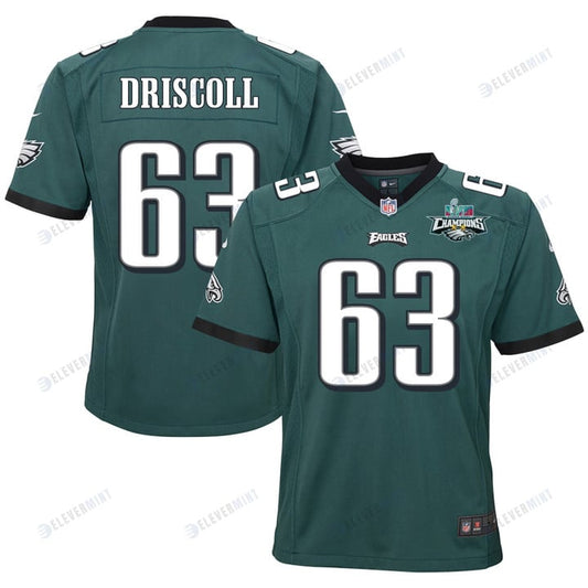 Jack Driscoll 63 Philadelphia Eagles Super Bowl LVII Champions 2 Stars 2 Stars Youth Game Jersey - Black