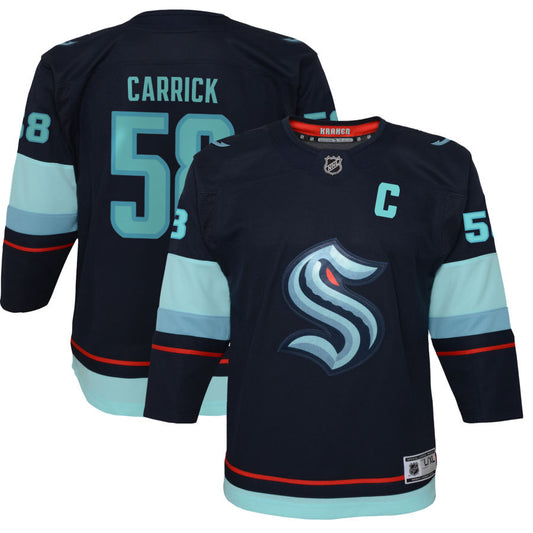 Connor Carrick Seattle Kraken Youth Home Premier Jersey - Navy