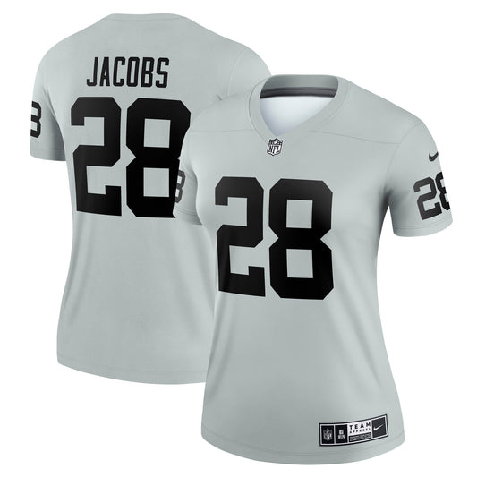 Josh Jacobs Las Vegas Raiders Nike Women's Inverted Legend Jersey - Silver