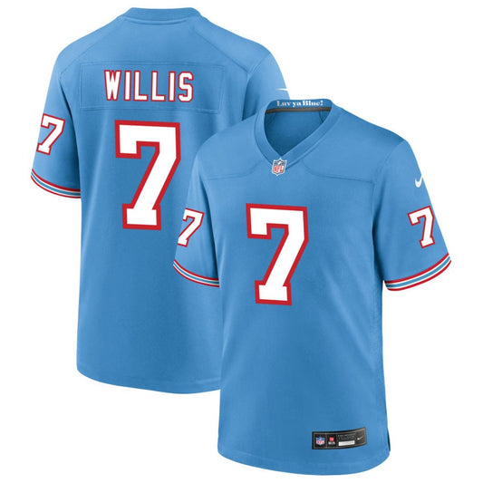 Malik Willis Tennessee Titans Nike Oilers Throwback Game Jersey - Light Blue