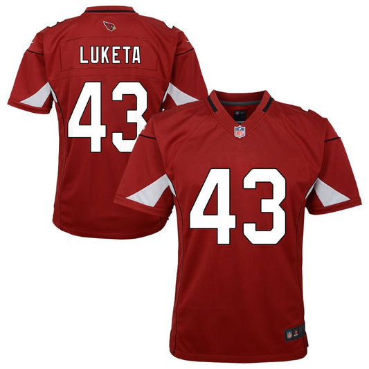 Jesse Luketa Arizona Cardinals Nike Youth Team Game Jersey - Cardinal