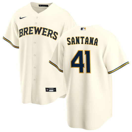 Carlos Santana Milwaukee Brewers Nike Youth Home Replica Jersey - Cream