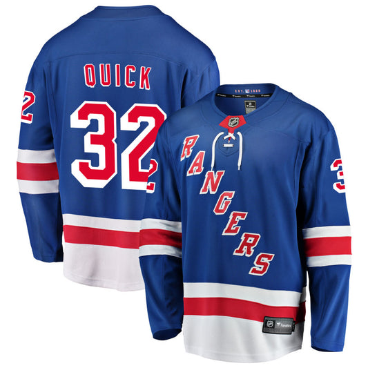 Jonathan Quick New York Rangers Fanatics Branded Home Breakaway Jersey - Blue