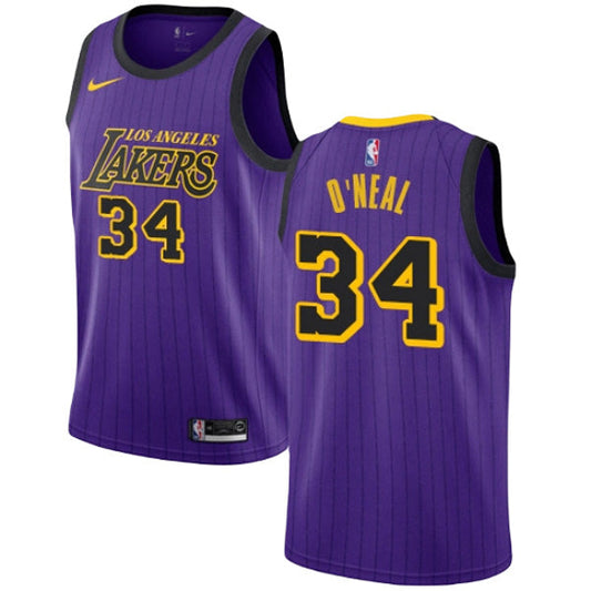 Men's Los Angeles Lakers Shaquille O'Neal City Edition Jersey - Purple