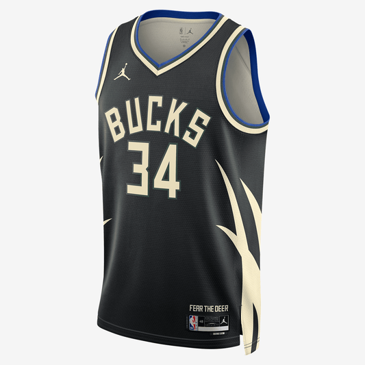 Milwaukee Bucks Statement Edition Jordan Dri-FIT NBA Swingman Jersey - Black
