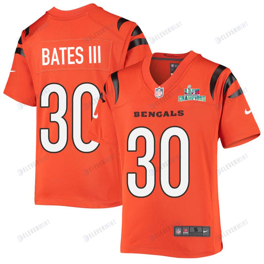 Jessie Bates III 30 Cincinnati Bengals Super Bowl LVII Champions Youth Alternate Game Jersey - Orange
