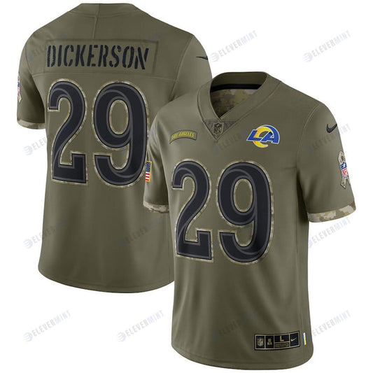 Eric Dickerson Los Angeles Rams 2022 Salute To Service Retired Player Limited Jersey - Olive