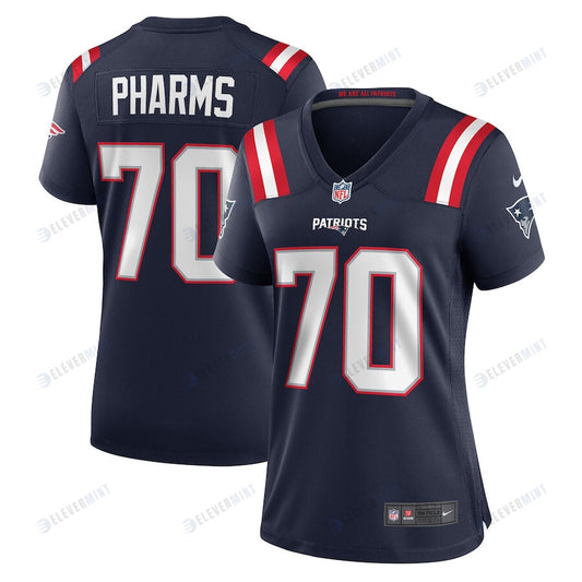 Jeremiah Pharms Jr. 70 New England Patriots Women Team Game Jersey - Navy