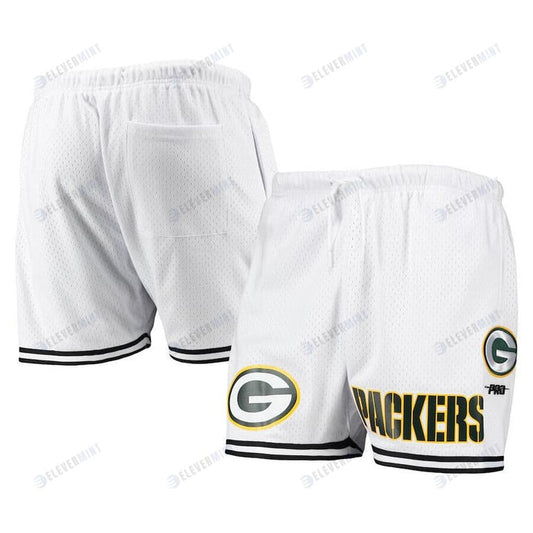 Green Bay Packers Team Standard Mesh Shorts - White/Black