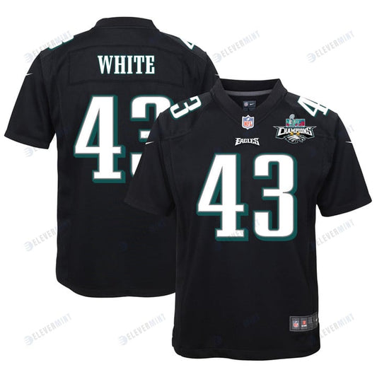 Kyzir White 43 Philadelphia Eagles Super Bowl LVII Champions 2 Stars Youth Game Jersey - Black