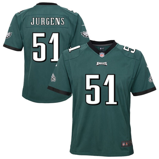 Cam Jurgens Philadelphia Eagles Nike Youth Team Game Jersey - Midnight Green