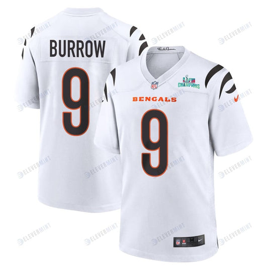 Joe Burrow 9 Cincinnati Bengals Super Bowl LVII Champions Men Game Jersey - White