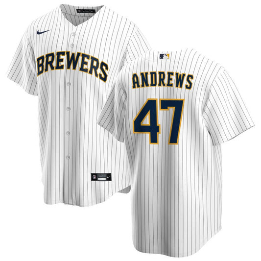 Clayton Andrews Milwaukee Brewers Nike Alternate Replica Jersey - White