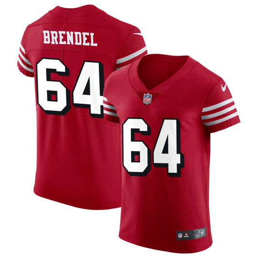 Jake Brendel San Francisco 49ers Nike Alternate Vapor Elite Jersey - Scarlet