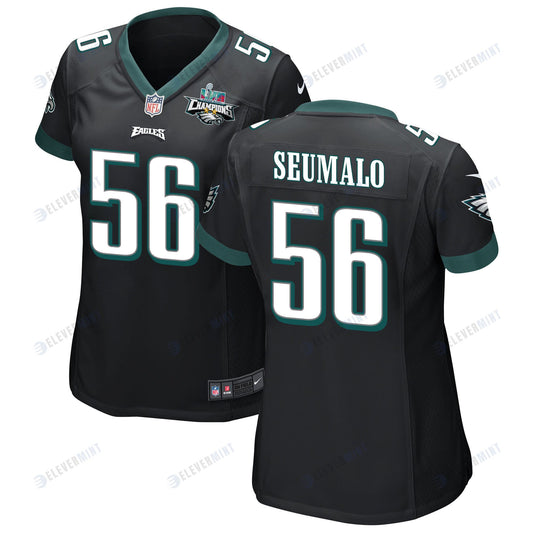 Isaac Seumalo 56 Philadelphia Eagles Super Bowl LVII Champions 2 Stars Women Game Jersey - Black