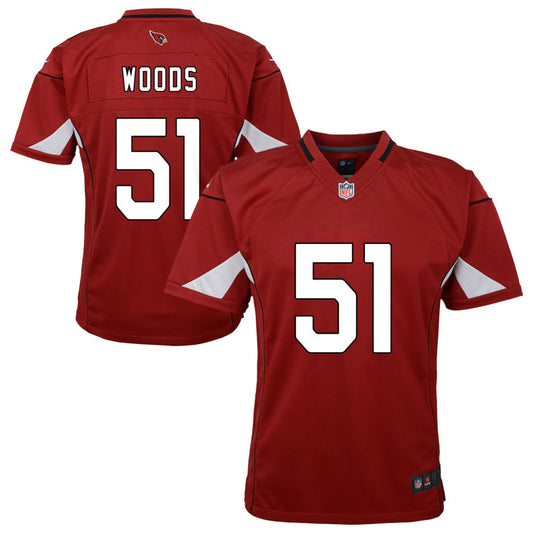 Josh Woods Arizona Cardinals Nike Youth Team Game Jersey - Cardinal