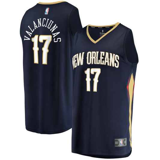 Jonas Valanciunas New Orleans Pelicans Fanatics Branded 2021/22 Fast Break Replica Jersey - Icon Edition - Navy