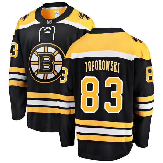 Luke Toporowski Boston Bruins Fanatics Branded Home Breakaway Jersey - Black