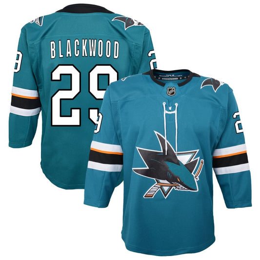 Mackenzie Blackwood San Jose Sharks Youth 2019/20 Home Premier Jersey - Teal