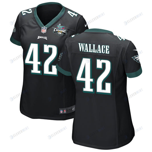 K'Von Wallace 42 Philadelphia Eagles Super Bowl LVII Champions 2 Stars Women Game Jersey - Black