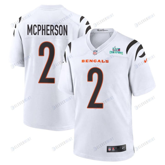 Evan McPherson 2 Cincinnati Bengals Super Bowl LVII Champions Men Game Jersey - White