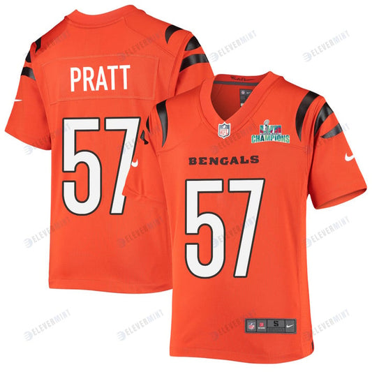 Germaine Pratt 57 Cincinnati Bengals Super Bowl LVII Champions Youth Alternate Game Jersey - Orange