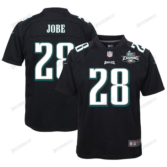 Josh Jobe 28 Philadelphia Eagles Super Bowl LVII Champions 2 Stars Youth Game Jersey - Black