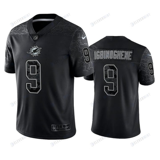 Noah Igbinoghene 9 Miami Dolphins Black Reflective Limited Jersey - Men