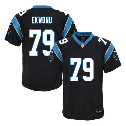 Ikem Ekwonu  Carolina Panthers Nike Youth Game Jersey - Black
