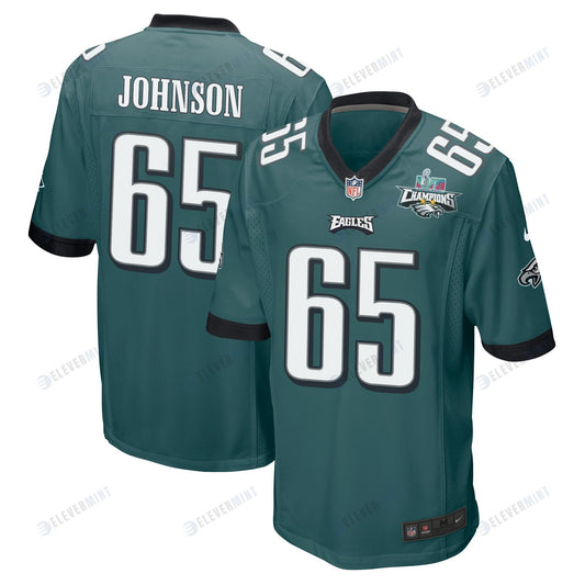 Lane Johnson 65 Philadelphia Eagles Super Bowl LVII Champions 2 Stars Men Game Jersey - Midnight Green