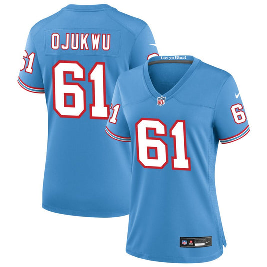 John Ojukwu Tennessee Titans Nike Women's Oilers Throwback Game Jersey - Light Blue